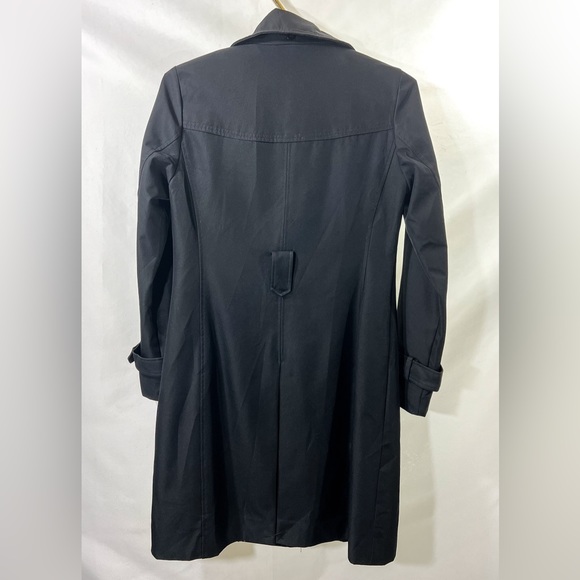 ELLEN TRACY 3 Button Black Rain Trench Coat Excellent Condition Size: S/P - Picture 2 of 7